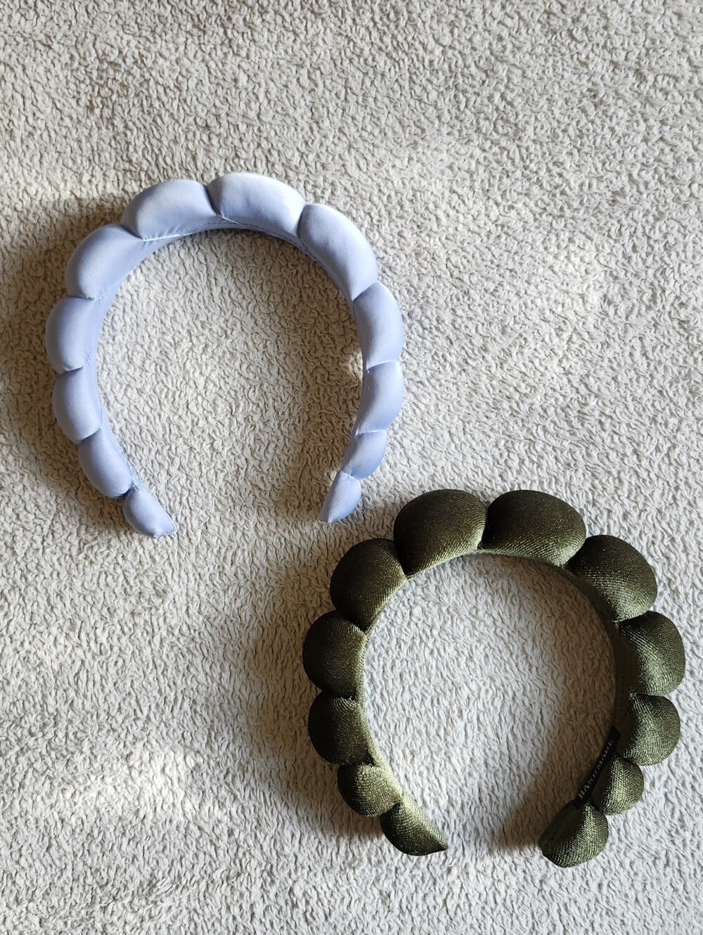Padded Bubble Headbands - Light Blue & Olive